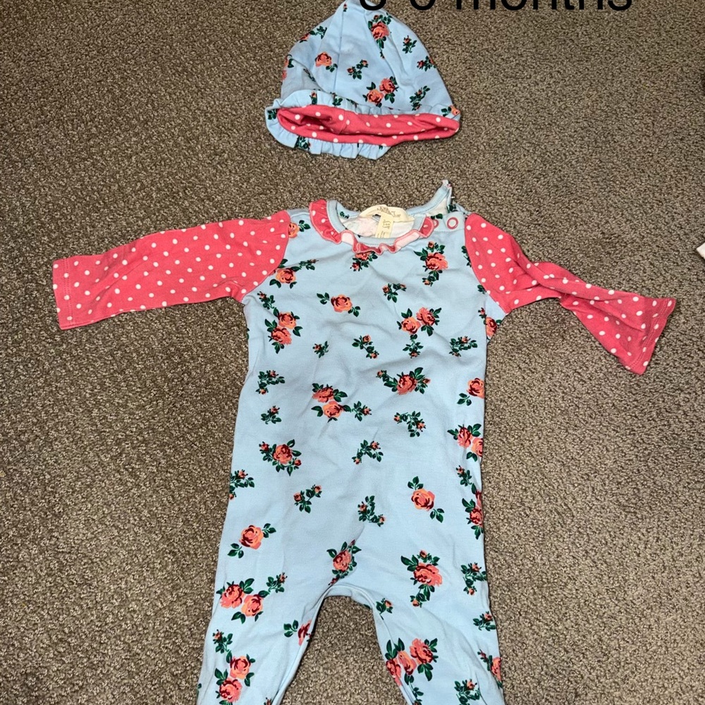 Matilda Jane Blue and Pink Floral Pajama Set